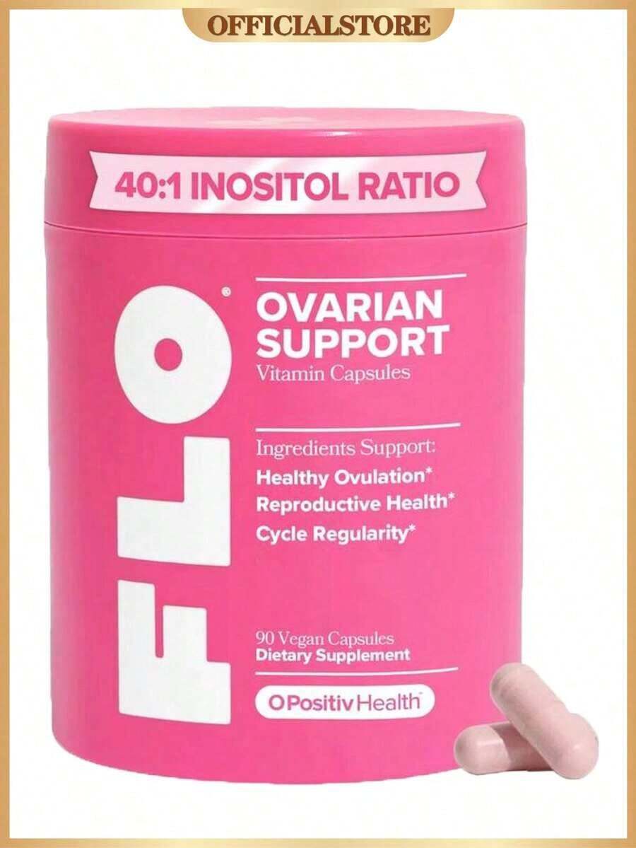 Vitaminas para el equilibrio hormonal y el apoyo del ciclo por FLO: Suplemento para mujeres con mio-inositol y D-chiro-inositol (relación 40:1), DIM y ácido fólico - 1 botella - Ver 1