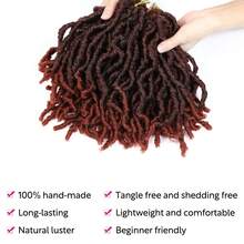 Set Of 3 Packs 8 Inch Short Faux Locs Crochet Hair Synthetic Dreadlock Crochet Hair Designed For Everyday Use Distressed Butterfly Locs For Women, Pre-Looped & Easy To Install Very Suitable For Daily Use As Well As Parties. - Multicolor - View 9