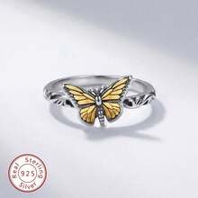 1件S925纯银立方氧化锆可爱蝴蝶结设计首饰，日常佩戴及女士礼物 - 戒指2 - 查看 1