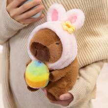 20cm/7.87-Inch Easter Egg Capybara Plush Toy, Removable Hat, Soft And Fluffy Stuffed Animal, Easter Decor, Birthday Gift, Mother's Day Gift - Multicolor - View 9