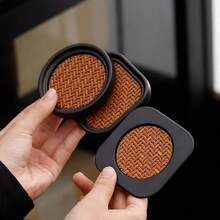 Handmade Bamboo Woven Heat Insulation Cup Mat, Tea Cup Coaster, High-End Tea Ceremony Accessories - Multicolor - View 3