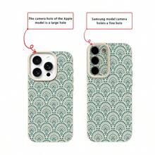 Flower 1pc TPU Material Teal Green Floral Pattern Full Screen Phone Case Compatible With Iphone 17 Pro Max/17/16 Pro Max/15/13/12/11, S20 FE/A15/S24/A55, Note 11/12/13 Pro, Shock-Proof Soft Protective Cover,International Version, Not The Domestic Version - White - View 7