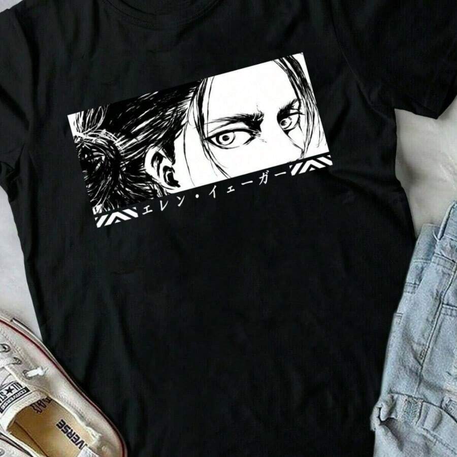 Season 4 Eren TatakaeAoT Anime T-Shirt - màu đen - Xem 1