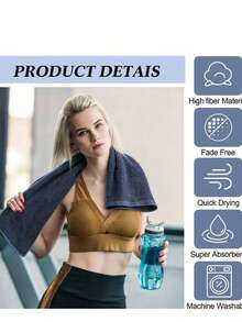1 chiếc khăn tắm người lớn siêu mềm, thấm hút tốt, nhanh khô, màu trơn, thích hợp sử dụng tại nhà, khách sạn, salon, nhẹ, lý tưởng để lau khô tóc, rửa mặt, kích thước 40*80cm HOẶC khăn thấm hút nhanh khô dùng để tắm, trải thảm yoga, chống nắng, du lịch, cắm trại, bãi biển, bơi lội, kích thước 80*160cm - Xám - Xem 8