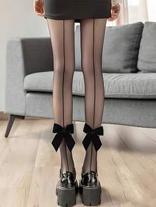 Women's Sexy Stockings, Anti-Snag Pantyhose, Sexy Stockings With Bow Design - Multicolor - View 1