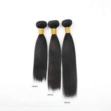 3 bó tóc thẳng mượt tự nhiên, tóc nối nguyên chất chưa qua xử lý, tóc Remy nguyên chất, tóc thẳng màu đen tự nhiên. - Natural Black - Xem 28