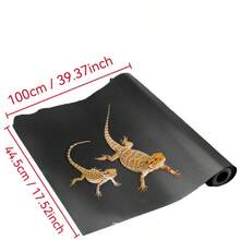 1pc Reptile Tank Flooring Mat With Anti-Slip Dots, Moisture Barrier For Terrarium Substrate, Ideal For Turtle And Jumping Spider Supplies - Black - View 10
