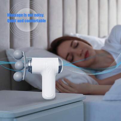3合1按摩槍 電動按摩器 輕巧家用健身按摩槍 附9款可替換按摩頭 6段速度調節 USB充電 1200mAh電池 適合居家健身與辦公室使用 放鬆肌肉 緩解疲勞