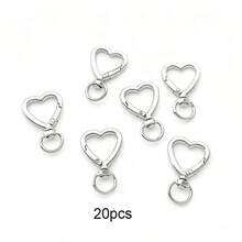10/20/30pcs Heart-Shaped Keychain Hooks, Metal Heart Rotating Spring Clip Keychain Rings, Suitable For DIY Creative Keychains, Cute Keychain Clips For Wristlet, Card Holders And Photo Keychains - Love Buckle - View 6