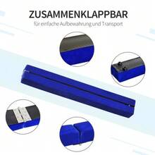 Folding Balance Beam For Indoor And Outdoor Use, 210 Cm, Up To 120 Kg, Blue, Ideal For Gymnastics And Training - 藍色 - 查看 2