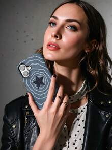 星空Y2K拼贴手机壳，闪烁夜光款，兼容 17/16/15/14 Plus/13/12/11 Pro Max - 藏蓝色 - 查看 4