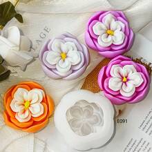 New Flower Candle Silicone Mold, DIY Aromatherapy Plaster 3D Flower Diffuser Stone, Handmade Soap - White - View 1