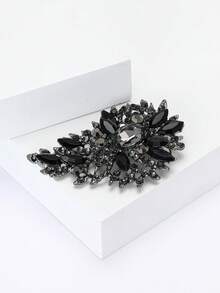Luxury Crystal Diamond Flower Brooch, Elegant Lapel Pin For Women And Men, Suitable For Formal Occasions, Parties, Gifts - Large Glass (4474) - View 6