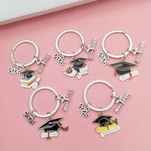 5pcs Graduation Keychains Perfect For Graduation Season Gifts. It Is An Ideal Choice For Decorating Backpacks And Also Suitable As A Party Gift - Multicolor - View 2