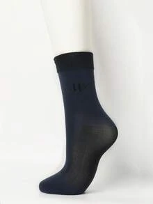 10/20/30双装男士透气网眼中筒袜，薄款丝滑冰丝商务袜，适合春夏穿着 - 彩色 - 查看 5