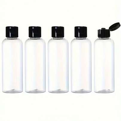 5 chai du lịch 100ml (3.4oz) có nắp bật, hộp rỗng, lý tưởng để đựng mỹ phẩm khi đi du lịch.