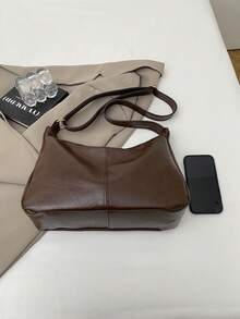 Túi đeo chéo cỡ lớn kiểu cổ điển, mẫu mới về, túi xách đeo vai cao cấp dành cho nữ, lý tưởng cho việc đi làm. - Cà phê - Xem 3