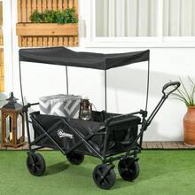 Outsunny Folding Wagons - 黑色 - 查看 3