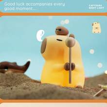 Kawaii Capybara LED Night Light , Night Light Cute Animals, Silicone Nursing Light, Dimmable Touch Type-C Lamp,LED Squishy Bedside Lamp, Funny Gifts , Night Light, Dimmable Silicone Touch Bedside Lamp, With Timer, USB RechargeableNight Light - Multicolor - View 1