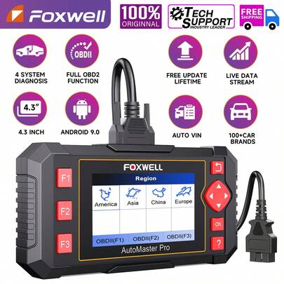  FOXWELL NT604 Elite Obd2 Scanner, DIY-Friendly Car Diagnostic Tool, Check Engine ABS SRS Transmission, Battery Test, Lifetime Free WiFi Update, Ideal Gift For DIY Car Owners