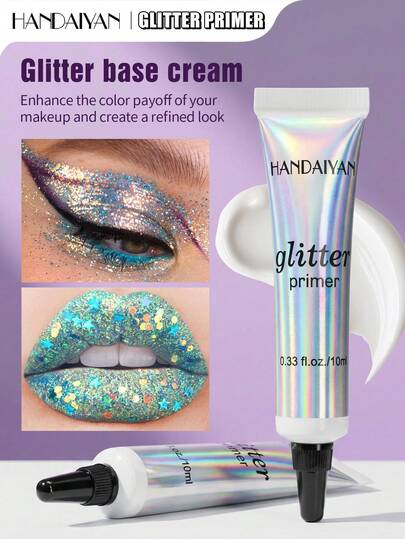 HANDAIYAN Multi-Functional Glitter Eyeshadow Primer, Face Primer For Halloween, Christmas, Autumn/Winter Makeup
