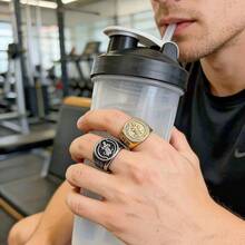 1pc St. Benedict Catholic Religious Men's Ring, 316 Stainless Steel Material, 18K Gold Vacuum Plated Inside & Outside, Durable Waterproof Non-Fading Non-Allergic. Suitable For Religious Events, Theme Parties, And Casual Daily Wear - St. Benedict Men's Ring - View 9