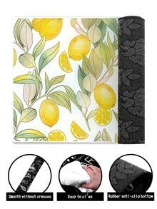 1pc Modern Lemon Print Decorative Kitchen Floor Mat - Contemporary Style Rug For Kitchen, Dining Room, Bar, Laundry Room, Hallway - A - View 5