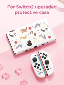 1 pieza Funda protectora con diseño de gato de dibujos animados lindos para Nintendo Switch2 (2025), aplicable a Switch2, Switch NS/Switch OLED/Lite, accesorios de Switch, bolsa de almacenamiento, funda protectora de Switch, regalo romántico para jugadores de Switch - Multicolor - Ver 17