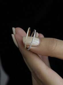 1 chiếc nhẫn cưới bằng bạc Sterling S925 đính đá Cubic Zirconia cho nữ, trang sức cưới cao cấp. - Bạc - Xem 6