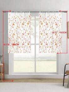 1 tấm rèm voan thêu họa tiết hoa, có khe luồn thanh treo, chống tia UV, thoáng khí, chất liệu polyester, không có lớp lót, thích hợp cho phòng khách, phòng ngủ, phòng ăn. - Màu Cam cháy - Xem 55