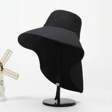 New Summer Ice Silk Large Brim Sun Hat For Women, Sun Protection, UV Protection, Neck Protection, Bucket Hat, Sun Hat - A - View 6