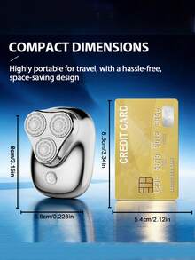 SKYWORTH 300mAh High Capacity Battery Electric Shaver, IPX7 Waterproof, Wet/Dry Use, Fully Washable, 3 Precision Steel Blades, One-Touch Start, Premium Silver Appearance, Suitable For Use In Shower, Reduces Skin Irritation - Multicolor - View 4