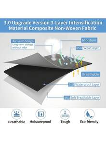 1pc Foldable Large Capacity Garment Storage Bag, Multi-Functional Clothes & Quilt Dust Proof Bag, Reinforced Handle Design, Suitable For Dorm, Moving, Bedroom Daily Use - Multicolor - View 8