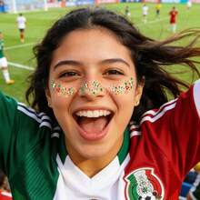 ملصق وشم أحمر الخدود بنقاط لمشجعي كأس العالم 2026 في المكسيك، ملصق مكياج للمشجعين - متعدد الألوان - مشاهدة 3