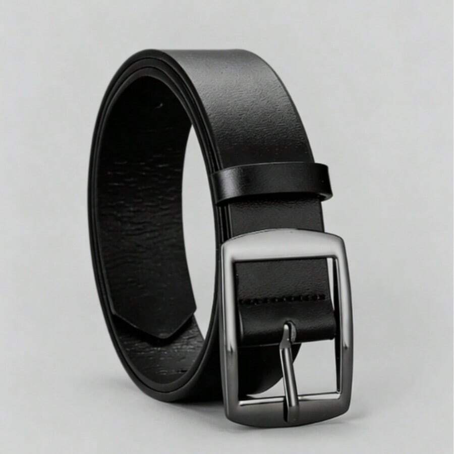 1pc Gun Black Japanese Character Buckle Versatile Men's Belt - Black - View 1