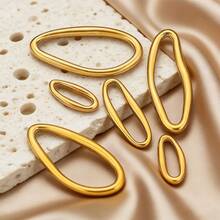 5件套不锈钢18K镀金极简镂空吊坠，项链扣环及连接器，DIY首饰制作材料，日常佩戴不锈钢吊坠 - 邊框吊墜 - 查看 7