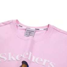 Skechers 女士字母印花透气休闲短袖T恤，春夏款 - 粉色 - 查看 3