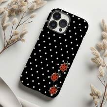 Una elegante funda para teléfono que no incluye cordón ni soporte Compatible With 17 Pro, 16e, 15 Pro, 14 Plus, 13, 12, 11 Pro, Polka Phone - Negro - Ver 3