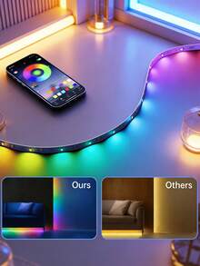 1 Set LED Light Strip, USB Powered, App Control, Music Sync Color Changing, Dimmable, Multiple Modes, Self-Adhesive, Available In Various Sizes, Suitable For TV/Computer Backlighting, Holiday, Indoor Home Decor, Bedroom Ambiance - Multicolor Light - View 6