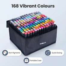 Bộ bút dạ hai đầu 80 màu, thích hợp cho học sinh, người lớn, vẽ graffiti, hoạt hình, vẽ tranh, tuyệt vời cho năm học mới, văn phòng, học tập, sáng tạo nghệ thuật, có các lựa chọn 12/24/36/168/30/48/60/100/120 màu, quà tặng Ngày của Mẹ. - Bộ bút dạ nhiều mảnh - Xem 6