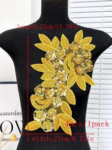 3D 串珠蕾丝绣花贴片、水钻亮片贴花、适用于服装装饰、婚纱配饰、DIY 缝纫工艺品 - 多色 - 查看 67