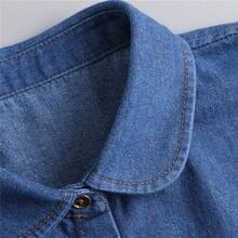1pc Detachable Dark Denim Crew Neck Dickey, Versatile Undershirt Collar For Sweaters, Hoodies, Blouses - Royal Blue - View 5