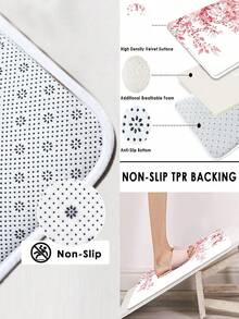 1/4pcs Set Burgundy Watercolor Eucalyptus Floral Shower Curtain Bathroom Set, Boho Natural & Tuscan Style, Waterproof & Durable, Bathroom Decor & Accessories, Includes 12 Hooks - Toilet Seat Cover, Bath Mat & Rug, Polyester Fabric - Washable - Suitable For Holiday Decor, Home/Bedroom/Residential/Western/Spring/Summer Decoration. - Plants [11] - View 6