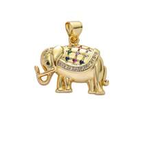 1件装奢华铜质大象吊坠，可DIY手链、项链、耳环、包包挂饰 - 彩色 - 查看 5