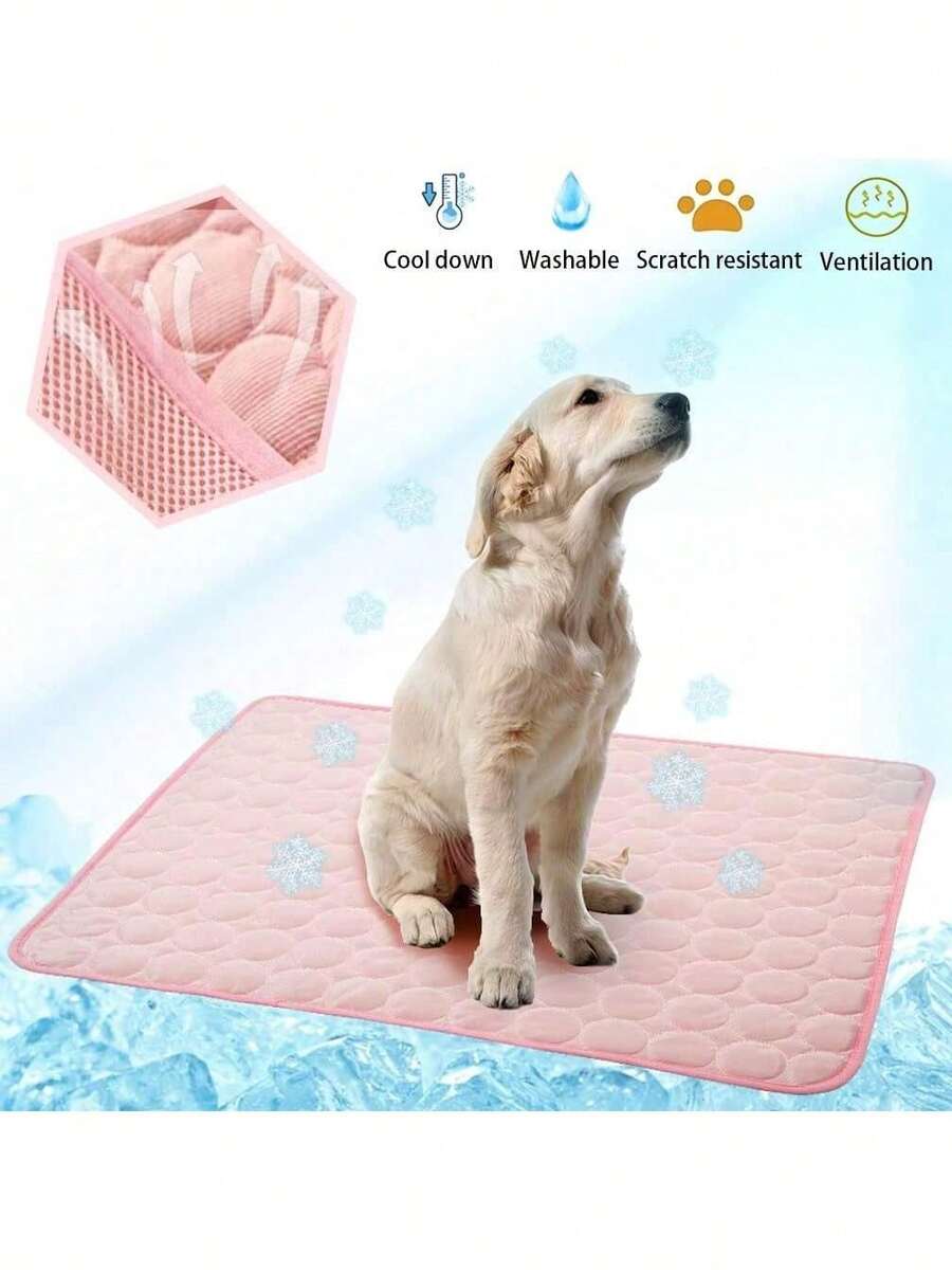 1 tấm thảm làm mát cho thú cưng, đệm ngủ thoáng khí bằng lụa băng cho mèo, tấm lót làm mát cho chó và mèo vào mùa hè - Nhiều màu - Xem 1