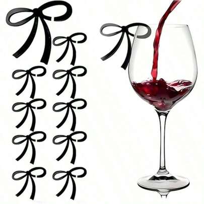 10pcs Bow-Shaped Decoration, Cute Drink Mark, Bachelor Party Bow Mark Tag Decoration Suitable For Bottles, Bars, Decorations