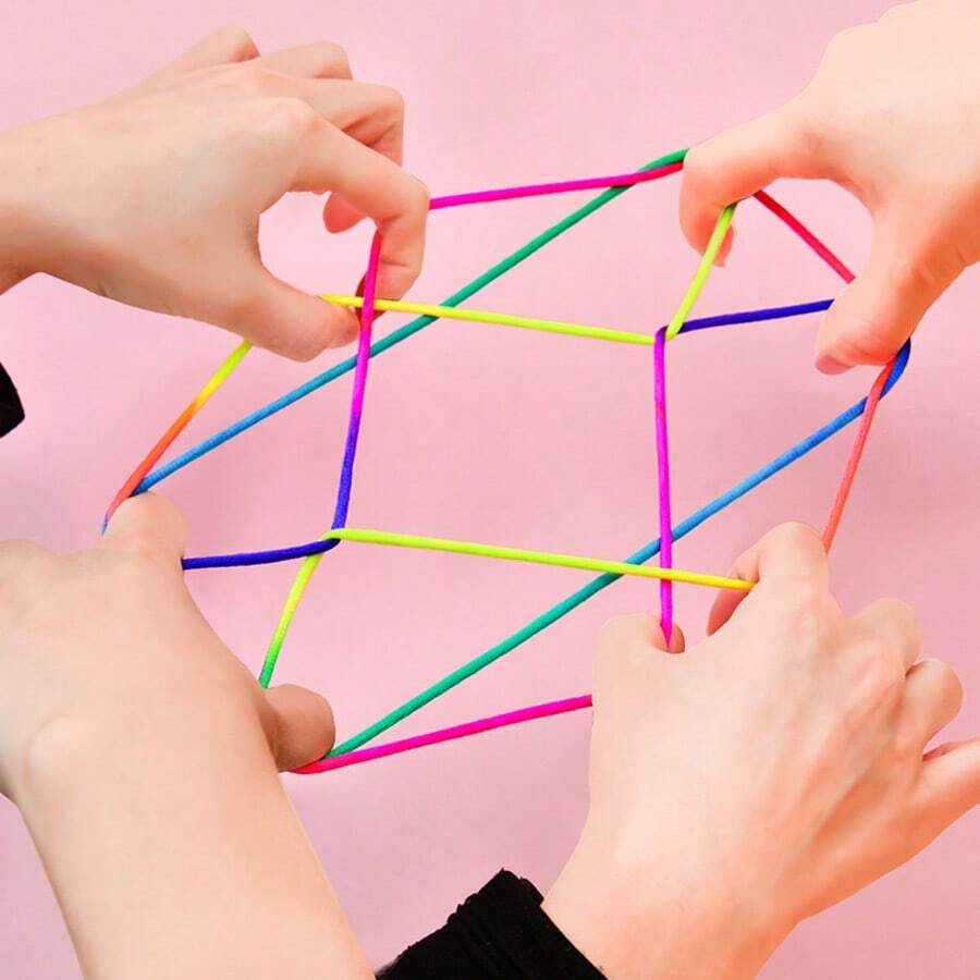 Corda de Pular com Gradiente Arco-Íris, Corda de Náilon Clássica com Gradiente de 7 Cores, Tecida Firmemente com Superfície Suave e Sem Emaranhamento, Cores Vibrantes, Material Durável, Pode Jogar Vários Padrões Tradicionais e Estilos Criativos, Exercita a Flexibilidade dos Dedos e a Coordenação Olho-Mão