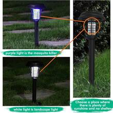 1/2pcs Solar Powered Mosquito Repellent Lamp - Outdoor Mosquito Repelling Light, Suitable For Indoor/Outdoor Garden Patio, With Purple & White Lighting, Waterproof - Mosquito Lamp - View 12