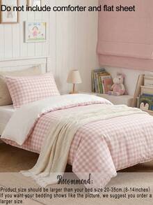 2pcs/3pcs Pink Fresh & Cute Striped Kids Bedding Set (1 Duvet Cover + 1/2 Pillowcase, Without Filler), Made Of Soft & Skin-Friendly Polyester Fabric, Suitable For Daily Use, Master Bedroom, Guest Room, All Seasons - Multicolor - View 7