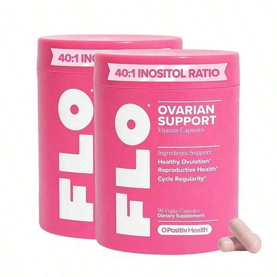 Hormone Balance & Cycle Support Vitamins By FLO : Supplement For Women With Myo-Inositol & D-Chiro-Inositol (40:1 Ratio),DlM, And Folic Acid Optimum Optimum - 2 cái - Xem 1